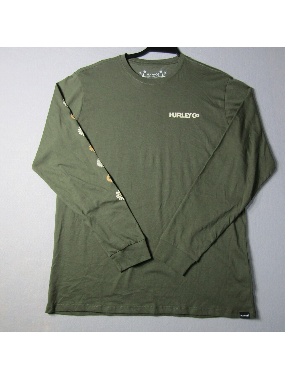 NWT Hurley Solar Cycles LS Shirt Men's M Charcoal Fern